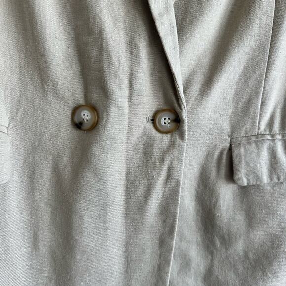 HALSTON Linen-Blend Long Line Sleeveless Blazer Vest – Size M 90s minimalism - Picture 2 of 6